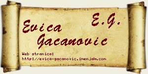 Evica Gačanović vizit kartica